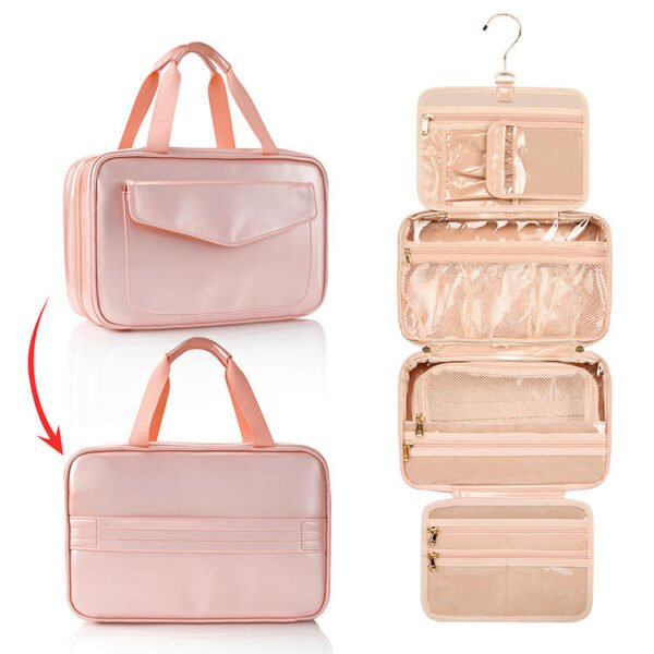 Pu Leather Travel Pink Cosmetics Bag